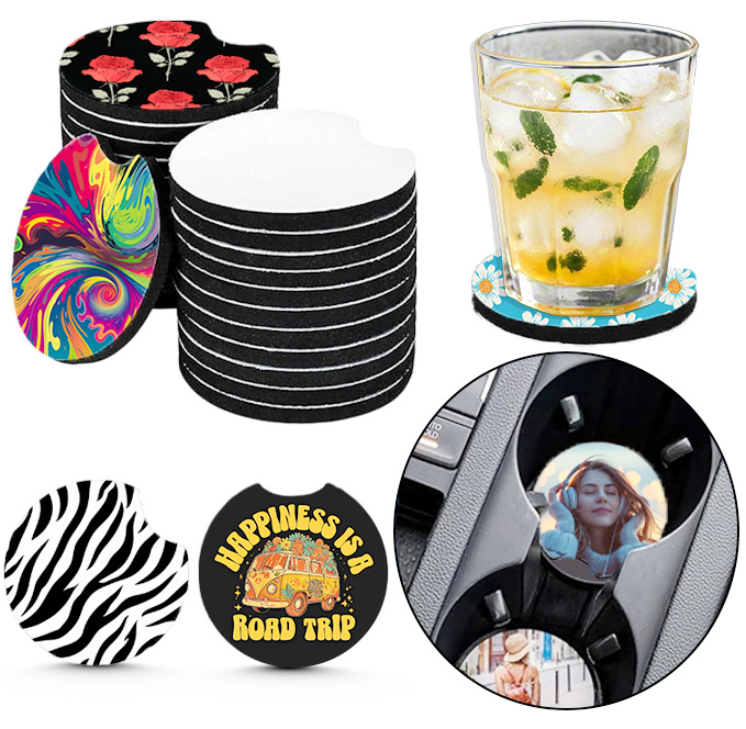 Coaster Sublimation Blank - 10/20 Peças de Porta-Copos em Branco