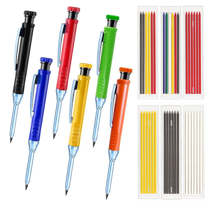 Staedtler Pencil Lumocolor - Lápis automáticos para carpintaria, 6 cores,