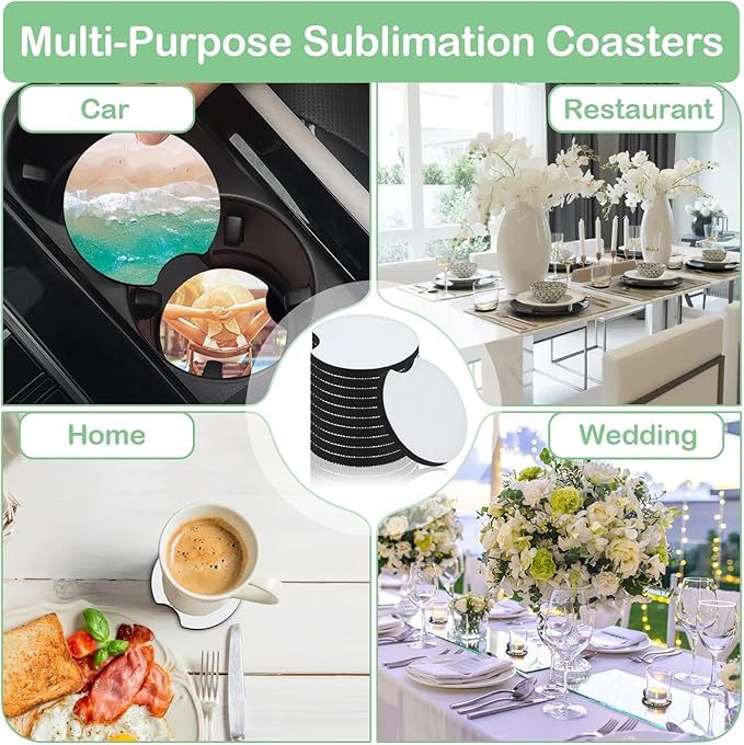 10/20 Peças de Porta-Copos em  - Coaster Sublimation Blank avaliação e preço
